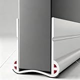 93cm Zugluftstopper für Türen mit Pelzige Basis, 2026 New Luftzugstopper Selbstklebend Für alle Türen, Türdichtung Zugluftstopper, Stoppen Sie Gerüche und Insekten (Weiß)