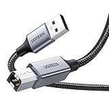 UGREEN Druckerkabel USB 2.0 Typ B USB Kabel USB A auf USB B Printer Cable Kompatibel mit HP, Canon, Epson, Lexmark, Dell, Brother (5m)