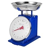 Homoyoyo Mechanische Küchenwaage Edelstahl 10 kg mit Abnehmbarer Schüssel und Großem Zifferblatt Präzise Analoge Waage im Vintage Design für Backen und Essenszubereitung