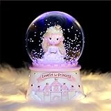 SYXLS Kristallkugel Schloss Schneekugel Geschenk, Manueller Schneefall, Schreibtisch-Ornament, Weihnachts- und Geburtstagsgeschenk, für Kinder Mädchen Desktop Ornament