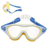 BELLIFFY Schwimmbrille Für Kinder Keine Haarziehbrille Mit Verstellbarem Riemen UV Schutz Beschlagfrei Komfortables Schwimmzubehör Für Jungen Und Mädchen