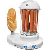 Clatronic® 2in1 Hot Dog Maker & Eierkocher | Hotdog Maker Set für 1-14 Würstchen | Egg Cooker für bis zu 6 Eiern | mit beheiztem Edelstahl-Aufsteckdorn | inkl. Messbecher mit Eipicker | HDM 3420 EK N