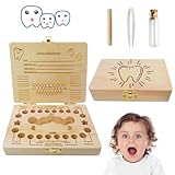 TECHEEL Milchzahndose Holz,Zahnbox,Holz Milchzähne Box,Zahnbox für Milchzähne,Milchzähne Box,Zahnbox aus Holz,Zahnbox Zahndose,Aufbewahrungsbox für Vorschulkind Zähne