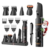 5-IN-1 Intimrasierer Mann, MAXGROOM Körperrasierer Herren mit Ladestation, IPX6 Wasserdichter Rasierer Herren Elektrisch für Intimbereich, Bart, Körper, Hoden und Scham, Mit LED-Anzeige, 120 Min Akku