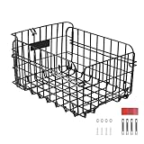 Fahrradkorb hinten – Faltbarer Korb für Montage hinten auf Gepäckträger | Zubehör Radfahren Organisation große Aufbewahrung Männer Frauen Einkaufen Gepäck Straße MTB