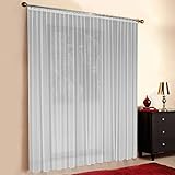 Weiße Gardine nach Maß, Store Webstore, Automatik Faltenband 1:2,5, 3er Falte, halbtransparent, Vorhang nach Maß, Gardinen nach Maß, maßgeschneidert, Höhe: 90 – 295cm (150cm Höhe x 600 cm Breite)
