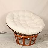 Hovoto Papasansessel Kissen Sitzauflage, Rundes Dicke Stuhlkissen, Bequem Weich Sitzkissen, Hängesessel Kissen für Gartensessel, Drehsessel, Korbsessel, Balkonstuhl, Beige, 100 * 100cm
