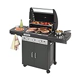 La zappa BBQ-Kocher Grillrost mit Gasrollen 3 Serie ls plus Dualgas Brenner