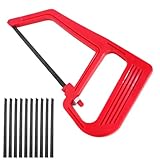 Junior Bügelsäge Mini Metallsäge mit 10 Extra Junior Bügelsägeblättern für Metall 7,8 Zoll Bügelsäge für Metallschneiden Professionelle Handsäge zum Schneiden von engen Heimgebrauch Holzsäge Bügelsäge