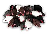 EBI Echtfell-Spielzeugmaus, ideale Beschäftigung für Katzen, Fellmäuse im Set, je 5 cm (20 St. mit Rassel)