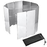 Diealles Gaskocher Windschutz Hoch 10-Lamellen aus Aluminium für Camping und Wandern