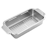 Verstellbares Abtropfgestell für die Spüle, Abtropfkorb, erweiterbarer Kalendersieb, Abfluss für Waschen, Aufbewahrung, Theke, Lebensmittel, , , Heimgebrauch