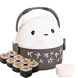 Mlllokfki Lunch Container Bear, Thermal Wiederverwendbare Lunchbox, Henkel, Lunchbox, Bear, Lunchbox für Arbeit, Bear Lunch Box mit Griff, Leakproof Thermal Container, Cute Thermal Lunch Box
