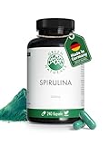 Spirulina Kapseln mit 2000mg reinem Spirulina Pulver pro Tag - 2 Monatsvorrat - Ohne Zusätze, vegan & in Deutschland produziert - 240 Kapseln