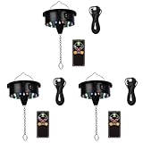 Uikdjgu 3X Rotierende Discokugel-Motorlichter mit Fernbedienung, 18 LEDs für 12 16 20 24 Spiegelkugel-Rotator (Nicht im Lieferumfang Enthalten)