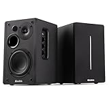 Audizio KS01B Regal Lautsprecher Set | Aktiv 120W HiFi Boxen mit Bluetooth und DSP | Aktive Stereo Lautsprecher für Heimkino & Musik | Tieftöner & Hochtöner | Kompakt & Kraftvoll in Schwarz