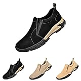 Walkingschuhe Herren Outdoor,Herren Leichte Wanderschuhe Aus Wildleder Rutschfest OrthopäDische Schuhe Ohne SchnüRsenkel Loafers Atmungsaktive Trekkingschuhe Fitness Joggingschuhe Sportschuhe