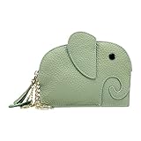 Geldbörse -Tier- niedliche -Geldbörse niedliche Brieftasche aus weichem Schlüsseletui Elefanten-Geldbörse Damen Geldbörsen Groß Rose (Green, One Size)