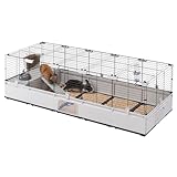Ferplast Kaninchenkäfig, Hasenkäfig, Meerschweinchenkäfig, MODULAR 4, Modularer, erweiterbare, käfig groß, mit Zubehör, Viel Platz, 179 x 72 x h 56 cm