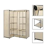 Xichuzi Eckkleiderschrank Creme 130 x 87 x 169 cm, Schlafzimmerschrank, Kleiderschränke, Garderobenschrank, Ordnungssystem Kleiderschrank, Haushaltsschrank - 282451