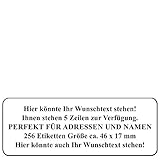 Adressaufkleber | PERSONALISIERT | 256 Stück | kleine Etiketten mit Wunsch-Text individuell anpassbar | Aufkleber für Namen und Adressen | matt | Name markieren