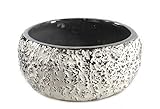 DARO DEKO Keramik Pflanz-Gefäß rund weiß-Silber Ø 23cm x 12cm