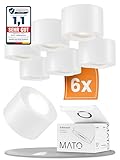 MATO 6x LED Aufbauspot weiß - extra flach & schwenkbar - Ø80x50mm - Aufputz Spots Decke inkl. 5W LED Modul 230V - 3000K warmweiß - Deckenspots, Aufbaustrahler, Aufputz Deckenstrahler LED