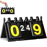 Anzeigetafel, Tragbare Flip Sport Anzeigetafel, 4-Stellige Anzeigetafe Spielstandsanzeige, Punktetafel Punktezähler, Scoreboard, Tragbare Anzeigetafel Für Basketball Badminton Volleyball Tischtennis