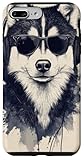 Hülle für iPhone 7 Plus/8 Plus Husky trägt Sonnenbrille Kopfhörer Husky Kunst