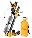 WABROTECH® Kernbohrgerät Handgeführt ⌀22–202 mm an Kernbohrständer und Wasserzuführgerät 11 L - Diamant Kernbohrmaschine 1400 U/min mit PRCD – Kernlochbohrmaschine 2300 W für Nass und Trockenbohrungen