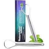 Zungenreiniger Edelstahl (2 Stück), 100% Bestes Antimikrobielles Material - Stabilere Griffe, Zungenreiniger | Tounge Scrapper | Zungenschaber Gegen Mundgeruch (Single Layer)