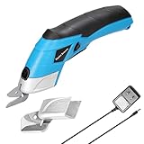 Geevorks Elektrische Stoffschere, Stoffschneider, Stoffschneider, Schneiden für Schwamm/Leder/Pappe/Teppich, mit 2 Klingen (45 ° + 75 °)