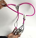 Keuschheitsgürtel für Herren Extrem Edelstahl mit Käfig Unsichtbare Chastity Belt Männer Gerät Unterwäsche Höschen Einstellbare Keuschheitsgerät mit Loch Bondage Erwachsene (Rosa 90-110cm)