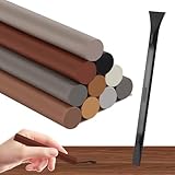 10 Stück Laminat und Parkett Reparaturset mit Schaber, Holzkorrekturstift und Holzkitt – Beheizbarer Holz Reparaturstift Set für Schnelle und Einfache Reparaturen an Holztüren, Tischen, Schränken