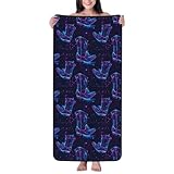 Baumwoll-Badetücher für Badezimmer – Cyber-Cowboystiefel-Druck, Mikrofaser-Handtücher für Körper, Badetücher, schnell trocknendes Strandtuch, weiches Duschtuch für Reisen, Strand, Zuhause, 68,6 x