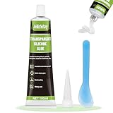 AllisWay Silikon Kleber, 100 Ml Silikonkleber Transparent, Silikon Zum Abdichten Durchsichtig Wasserfest für Glas, Metall, Keramik, Gute Witterungsbeständigkeit, Schnell Trocknender Kleber