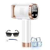 Haarentfernungsgerät mit Eis Funktion, 21J Haarentferner 9 Stufen, automatischer Blitz, 600-1200nm Rotlicht, LCD Display, Enthaarung für Frauen Männer, Beine Arme Achseln Bikinizone Gesicht Körper
