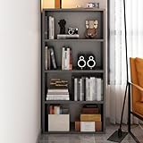Standvitrine mit vollständig geöffneter Vitrine, 2 4 Schichten optional, ideal für Arbeitszimmer, Küche, Büro usw., Grau, 59,9 x 30 x 89,9 cm