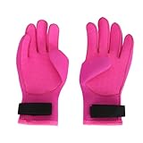 Bognajin 3 mm Dicke Neopren-Wasserhandschuhe, Fünf-Finger-Design zum Schnorcheln, Surfen, Schwimmen, rutschfest, Wärmeschutz, hervorragende Passform für alle Handgrößen, Rot (M)