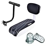 Fahrrad-Rücksitzkissen,PU Leder Kinder Fahrrad Hinten Sitz Kissen,Sicherheit Fahrrad-Zubehör für Outdoor,Fahrrad-Rücksitzgriff Fußstütze Set Kann für/Kinder/Erwachsene