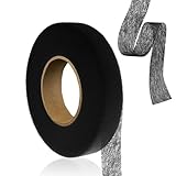 Redamancy Saumband zum Aufbügeln, Klebeband zum Aufbügeln 64 m, Breite 20mm Bügelband Saumband, Selbstklebendes Saumband zum Reparieren von Stoff, Vorhang, Gardinen, Hosen, Kleidung, Jeans(schwarz)