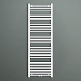 Mai & Mai Badheizkörper Handtuchheizkörper Badheizung Heizkörper bad 60x180cm Weiß Seitenanschluss & Mittelanschluss Handtuchtrockner Röhrenheizkörper