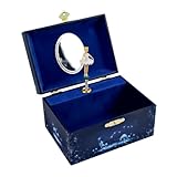 Trousselier 6250070 Schmuckkästchen für Kinder, Ballerina, Spieluhr tanzender Figur und Musik, nachtleuchtend, Blau