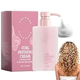 Locken-Styling-Creme, Haar-Volumencreme, Locken-Feuchtigkeitscreme, Anti-Frizz, Glättungscreme für lockiges und welliges Haar (1, pink)