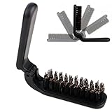 Premium Faltbare Bartbürste für Herren - Antistatische Wildschweinborsten zur Verringerung der Wirkung - Kompakte faltbare Haarbürste für Reisen - Unverzichtbar für das Portat Kit