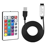 Domicubes 24 Tasten USB IR Strips Controller, Wireless LED Fernbedienung Einstellbar RGB Control Box Dimmer, Adressierbare Mini LED Streifen für 5050 3528 RGB LED Lichtleiste