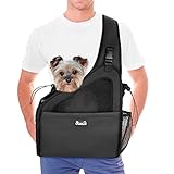 Lukovee Hundeschlingen für kleine Hunde, harte Bodenunterstützung und weiche, verstellbare, gepolsterte Leine, Hundetasche mit Knopfverschluss und Reißverschlusstaschen (für Haustiere von 2,5 bis 5,5