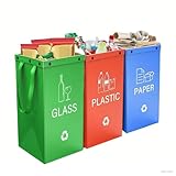 Xijobido Tragbarer Abfalleimer | Klappbarer Müllbehälter Organizer - Wiederverwendbarer 40 Liter Behälter 3er Set Für Haushalt Wohnung Bad Küche Wäscheraum