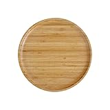 pandoo Bambus-Teller, 25 cm, wiederverwendbar, rund, leicht, für alle Jahreszeiten, Speiseteller