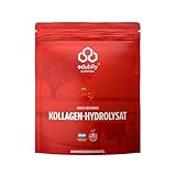 edubily nutrition® Kollagen Pulver • Aus zertifizierter Weidehaltung • Premium Collagen Hydrolysat mit Co-Faktoren zur Gelenkgesundheit & kräftiges Bindegewebe • Klettverschlussbeutel (750 g Kirsche)